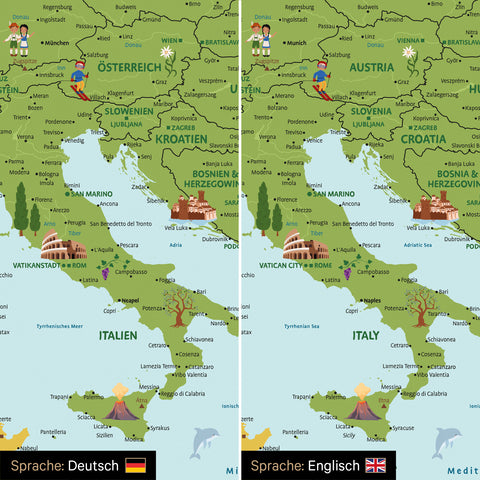 Carte de l’Europe pour enfants Tableau magnétique – MINIVENTURES® Classic