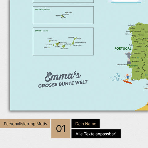 Carte de l’Europe pour enfants Tableau magnétique – MINIVENTURES® Classic