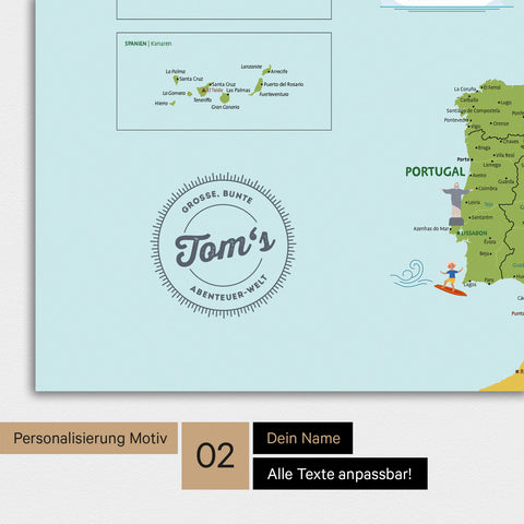 Carte de l’Europe pour enfants Tableau magnétique – MINIVENTURES® Classic