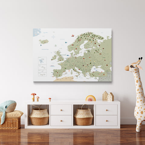 Carte de l’Europe pour enfants à épingles – MINIVENTURES® White