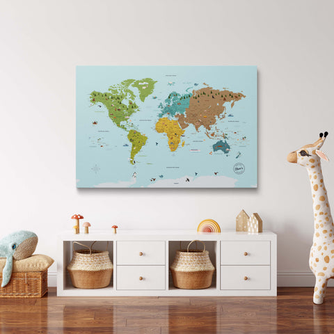 Carte du monde pour enfants à épingles – MINIVENTURES® Classique