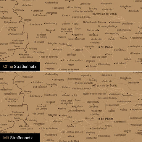 Carte de l’Autriche TRAVEL® Tableau magnétique – en 21 couleurs