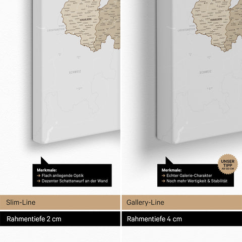 Carte de l’Autriche à épingles TRAVEL® – Beige multicolore