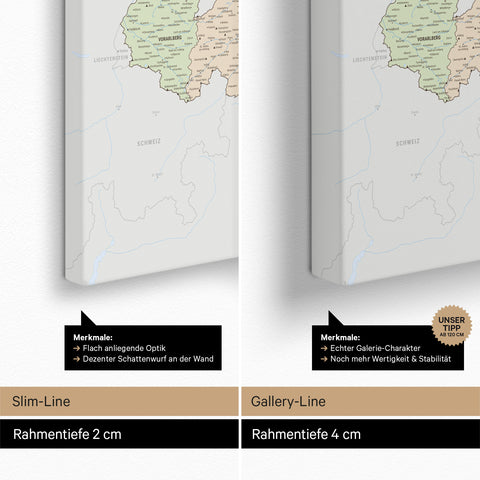 Carte de l’Autriche à épingles TRAVEL® – Atlas multicolore (Carte politique)