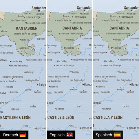 Carte politique de l’Espagne et du Portugal à épingles TRAVEL® – Multicolor Atlas