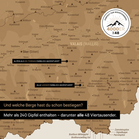 Carte magnétique de la Suisse TRAVEL® Magnetboard – Bronze