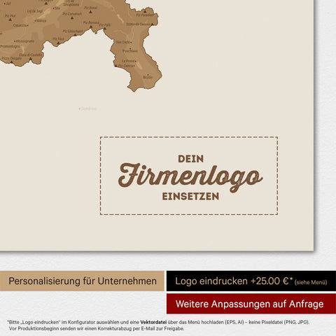 Carte magnétique de la Suisse TRAVEL® Magnetboard – Bronze