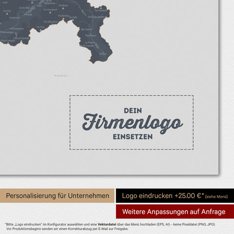 Carte magnétique de la Suisse TRAVEL® Magnetboard – Bleu denim