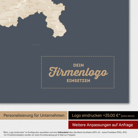Carte magnétique de la Suisse TRAVEL® Magnetboard – Bleu marine Hale