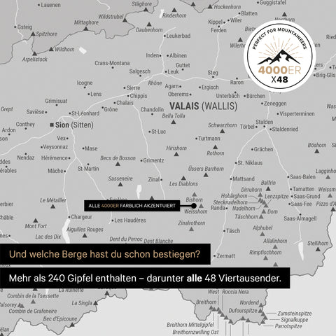 Carte magnétique de la Suisse TRAVEL® Magnetboard – Multicolore Gris