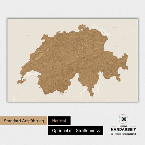 Carte de la Suisse TRAVEL® Poster magnétique – en 21 couleurs