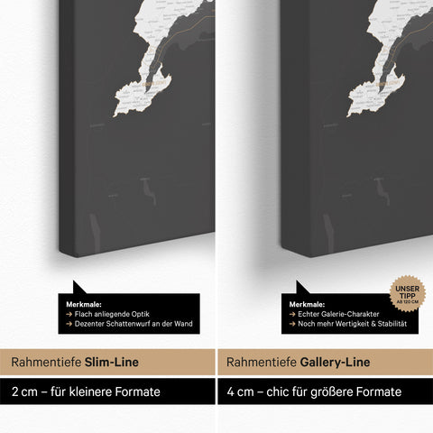 Carte de la Suisse à épingles TRAVEL® – Dark Gray (Gris foncé)
