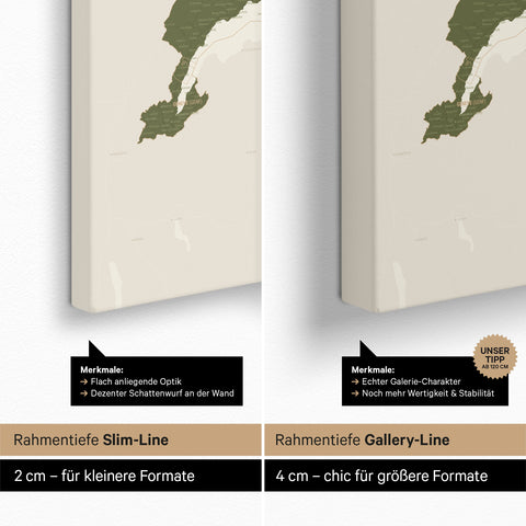 Carte de la Suisse à épingles TRAVEL® – Olive Green