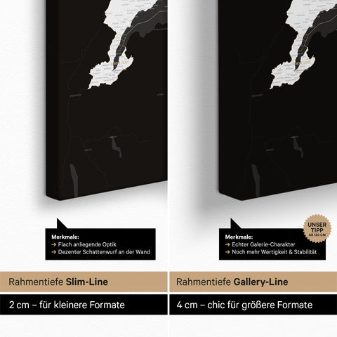 Carte de la Suisse à épingles TRAVEL® – Dark Black (Noir-Blanc)