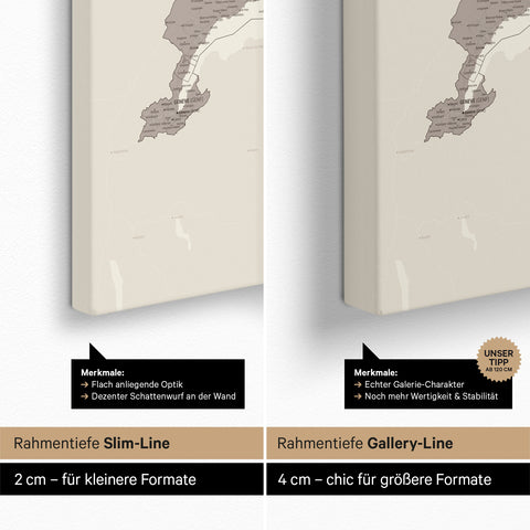 Carte de la Suisse à épingles TRAVEL® – Warmgray (Marron-Gris)