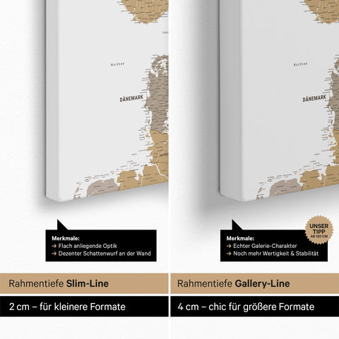 Carte de la Scandinavie à épingles TRAVEL® – Beige multicolore