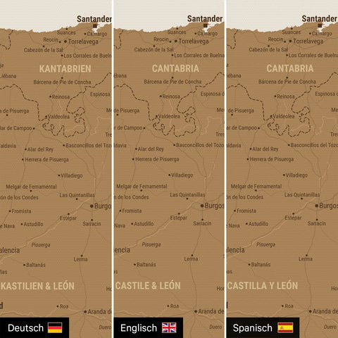 Carte de l’Espagne et du Portugal à épingles TRAVEL® – Bronze