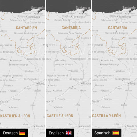 Carte de l’Espagne et du Portugal à épingles TRAVEL® – Gris foncé