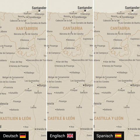Carte de l’Espagne et du Portugal à épingles TRAVEL® – Or