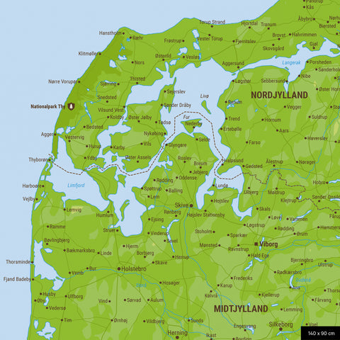 Carte topographique du Danemark à épingles TRAVEL® – Multicolore topo