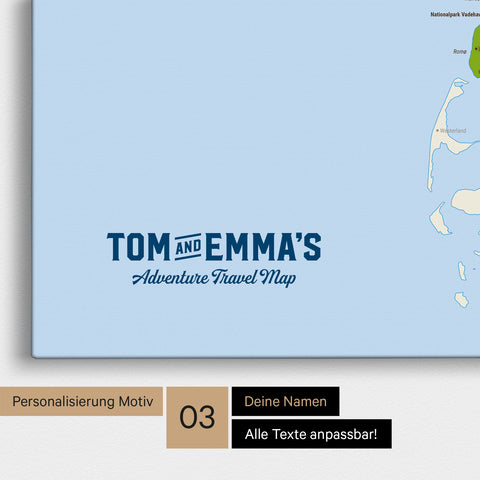 Carte topographique du Danemark à épingles TRAVEL® – Multicolore topo
