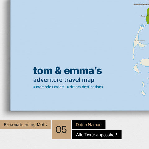 Carte topographique du Danemark à épingles TRAVEL® – Multicolore topo