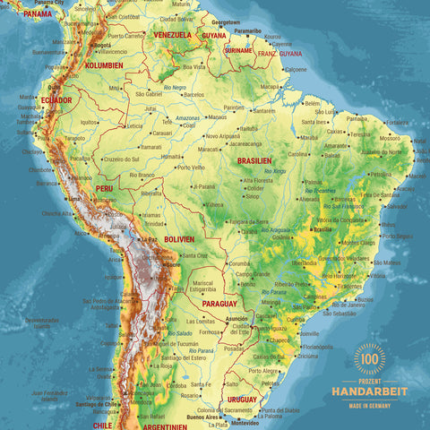 Extrait d'une carte topographique du monde Poster en multicolore Topo montrant des cartes de l'Asie