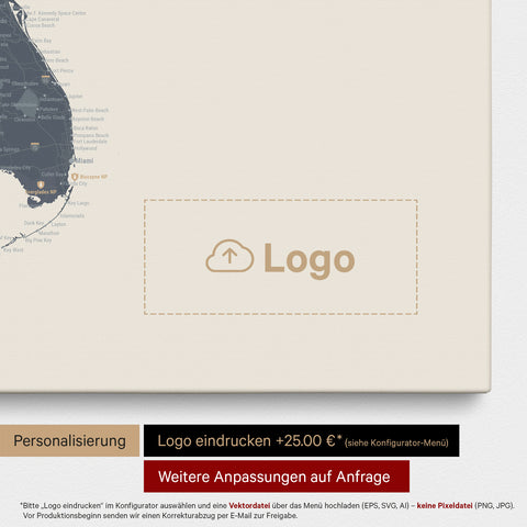 Carte des États-Unis à épingles TRAVEL® – Navy Light
