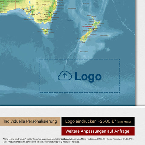 Carte du monde topographique ANTARCTICA® tableau magnétique – Topo multicolore