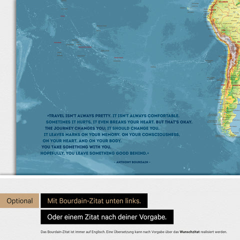 Carte du monde topographique ANTARCTICA® tableau magnétique – Topo multicolore