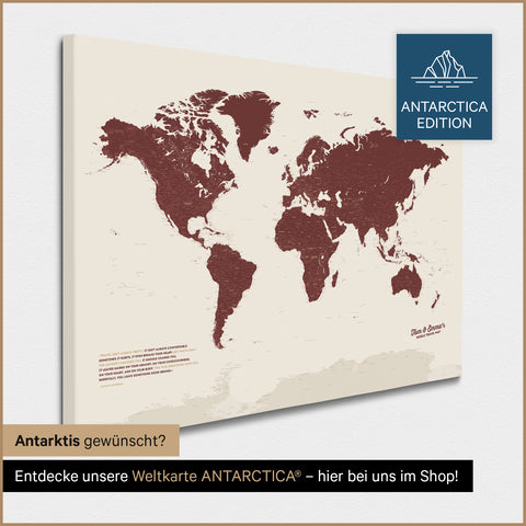 Carte du monde à épingles TRAVEL® – Bordeaux Rouge