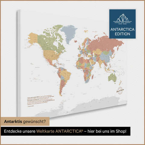 Carte du monde à épingles TRAVEL® – Multicolor Sienna