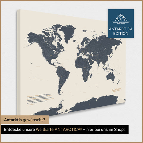 Carte du monde à épingles TRAVEL® – Bleu marine clair