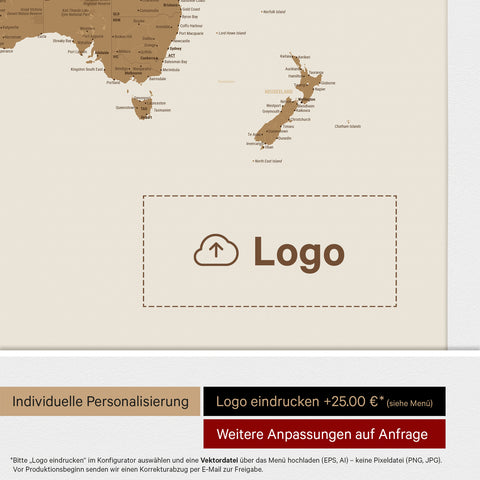 Carte du monde à épingles ANTARCTICA® – Bronze