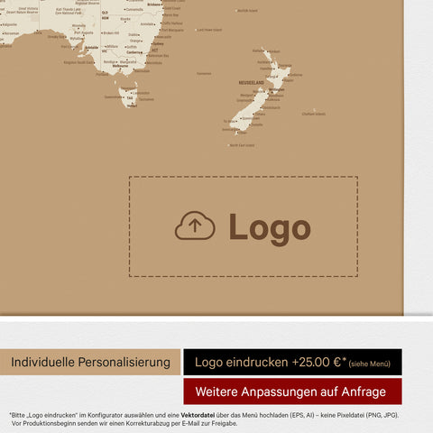 Carte du monde à épingles ANTARCTICA® – Treasure Gold