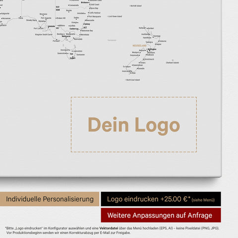 Carte du monde à épingles FINELINE® – Noir clair
