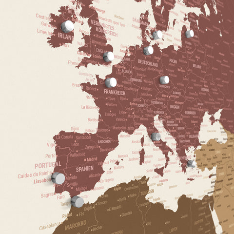 Carte du monde TRAVEL® Poster magnétique – Multicolor Matt