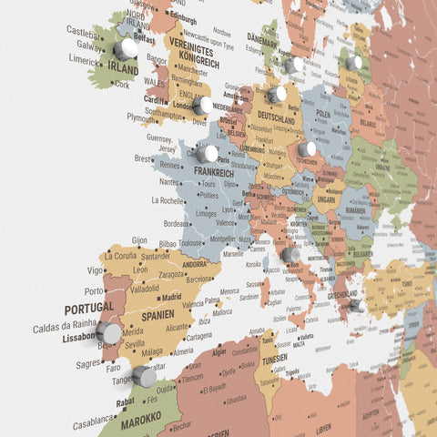 Carte du monde TRAVEL® Poster magnétique – Multicolor Sienna