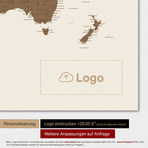 Carte du monde TRAVEL® Tableau magnétique – Multicolor Brown