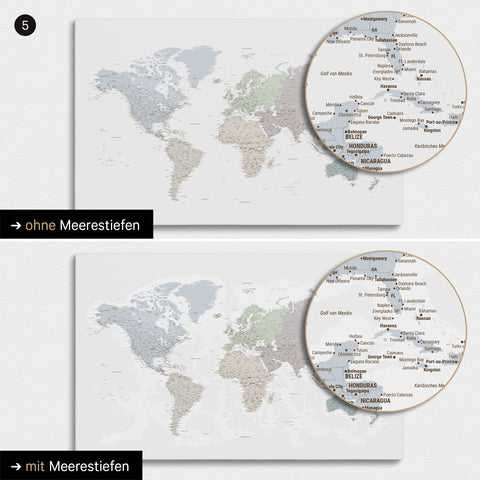Carte du monde à épingles TRAVEL® – Multicolor Light