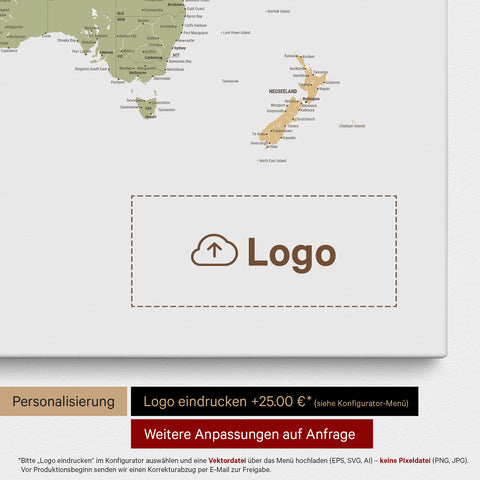 Carte du monde à épingles TRAVEL® – Multicolor Sienna