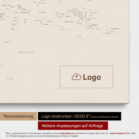 Carte de l’Australie et de l’Océanie à épingles TRAVEL® – Desert Sand (Beige)