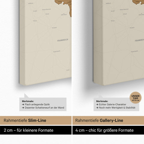 Carte de Benelux TRAVEL® à épingles – Bronze