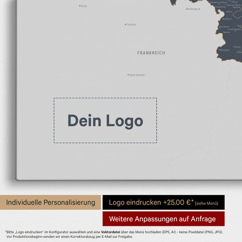 Carte de Benelux TRAVEL® à épingles – Bleu Denim