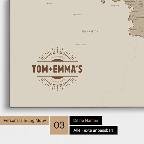 Carte de Benelux TRAVEL® à épingles – Sable du désert
