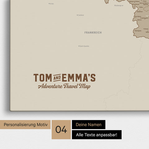 Carte de Benelux TRAVEL® à épingles – Sable du désert