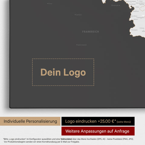 Carte de Benelux TRAVEL® à épingles – Gris foncé