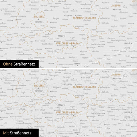 Carte de Benelux TRAVEL® à épingles – Gris foncé