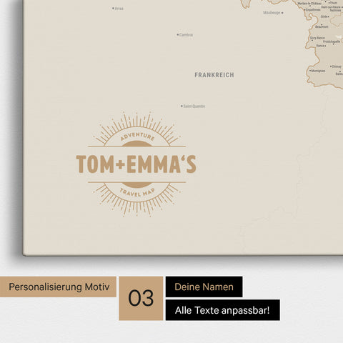 Carte de Benelux TRAVEL® à épingles – Or