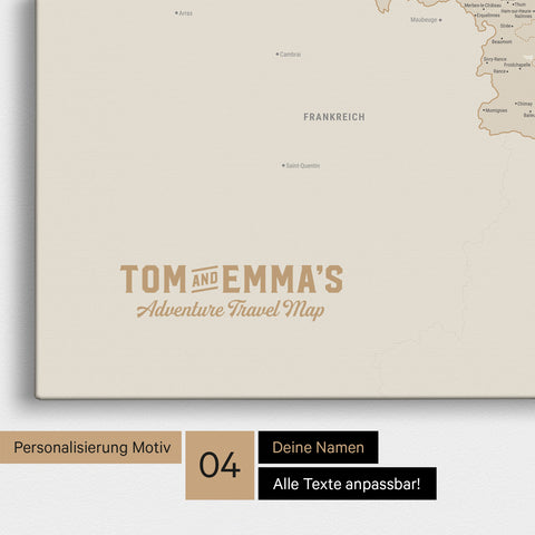 Carte de Benelux TRAVEL® à épingles – Or